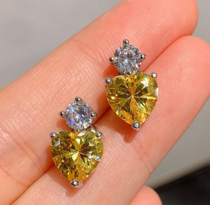 Yellow Sapphire Heart Cut Jewelry Set