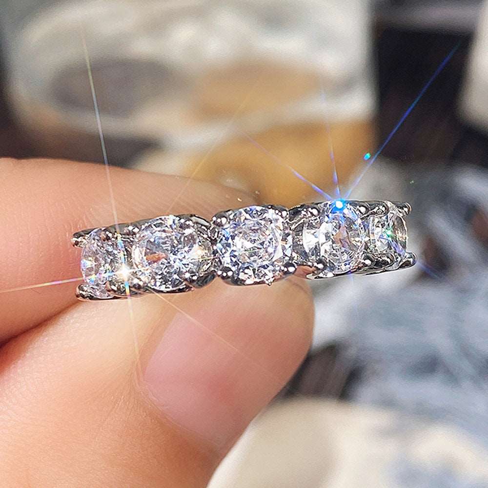 10Ct White Sapphire Round Cut Ring