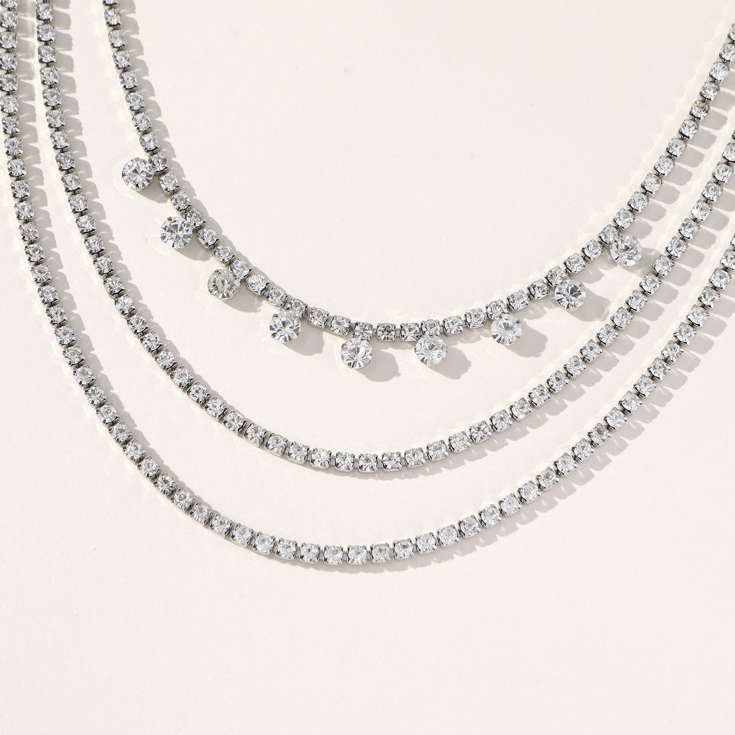 12Ct White Sapphire Round Cut Necklace