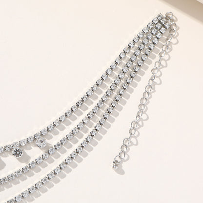 12Ct White Sapphire Round Cut Necklace