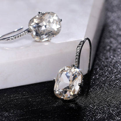 20Ct White Sapphire Cushion Cut Drop Earrings