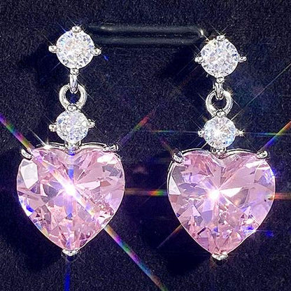 10Ct Heart Cut Drop Earrings