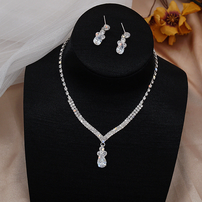 White Sapphire Pear Cut Jewelry Set