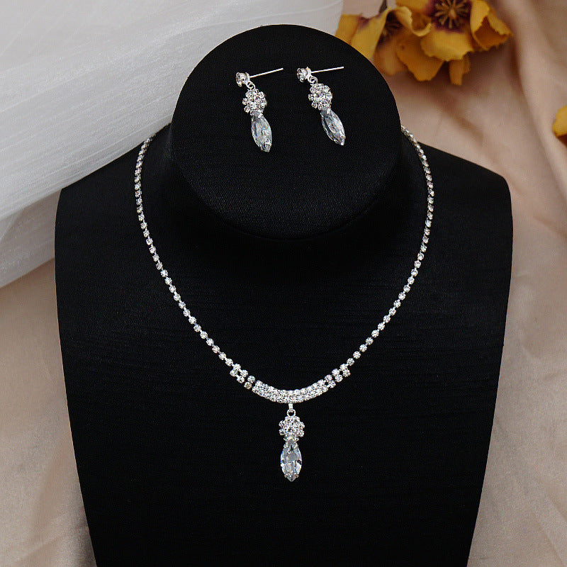 White Sapphire Marquise Cut Jewelry Set