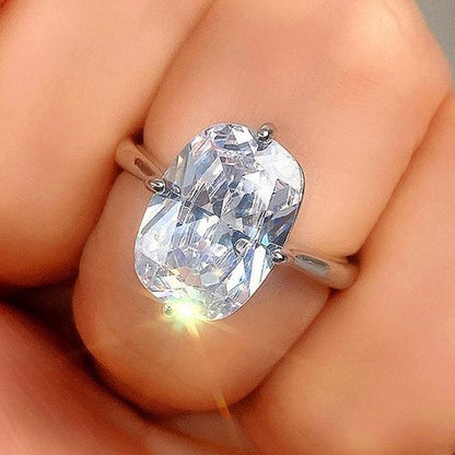 8Ct White Sapphire Cushion Cut Wedding Ring