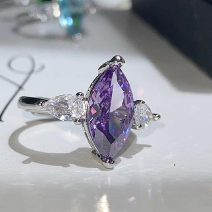 8Ct Purple Sapphire Marquise Cut Ring