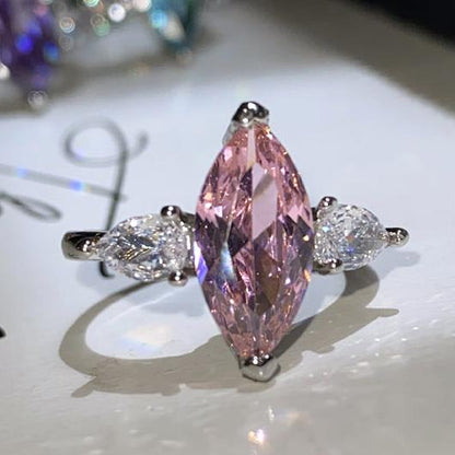 8Ct Pink Sapphire Marquise Cut Ring