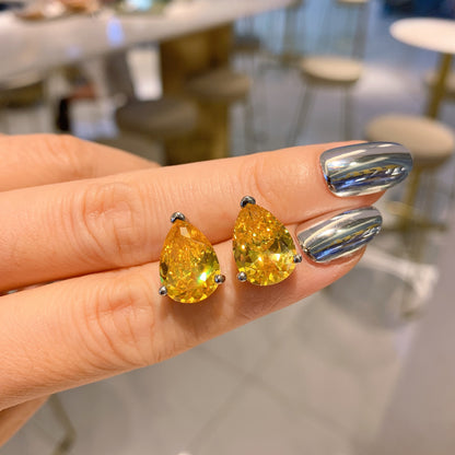 Yellow Sapphire Pear Cut Jewelry Set