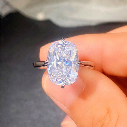 8Ct White Sapphire Cushion Cut Wedding Ring