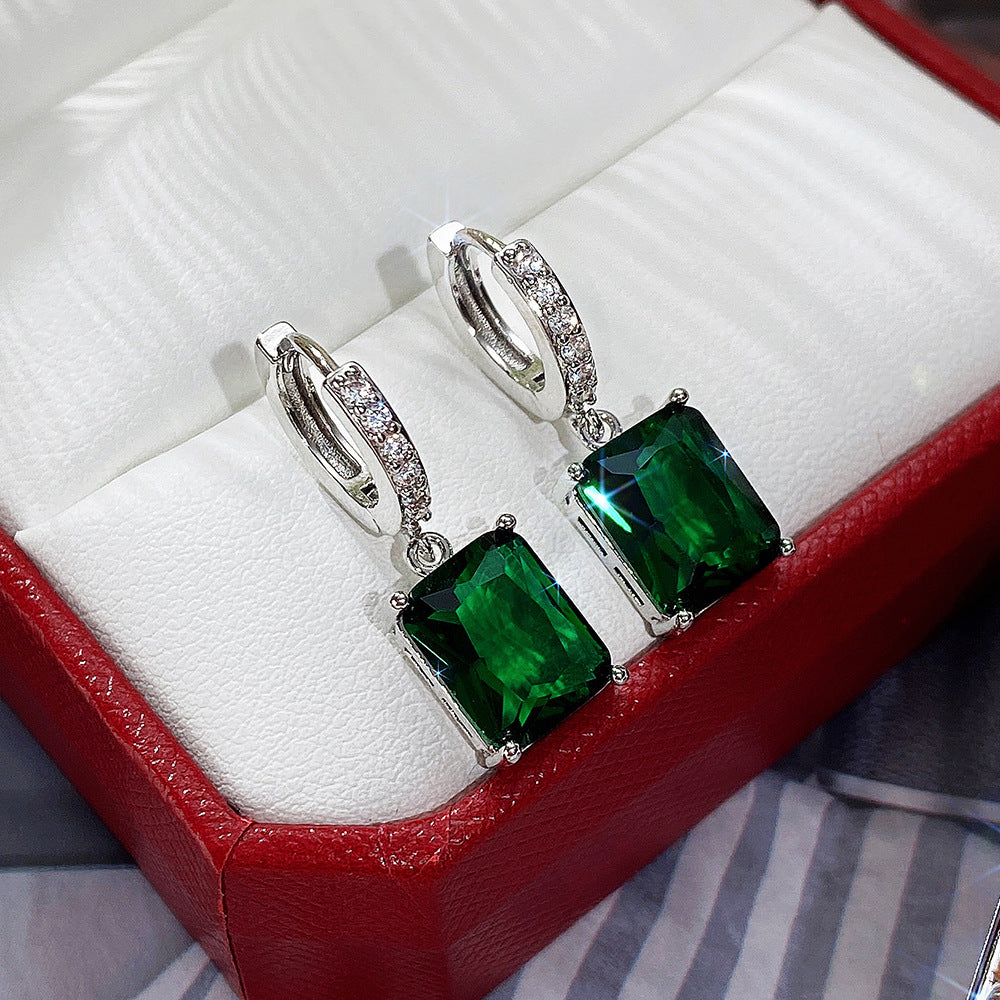 6Ct Baguette Cut Drop Earrings