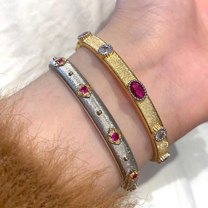 6Ct Pink Sapphire Oval Cut Bracelet