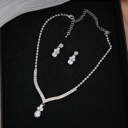 White Sapphire Pear Cut Jewelry Set