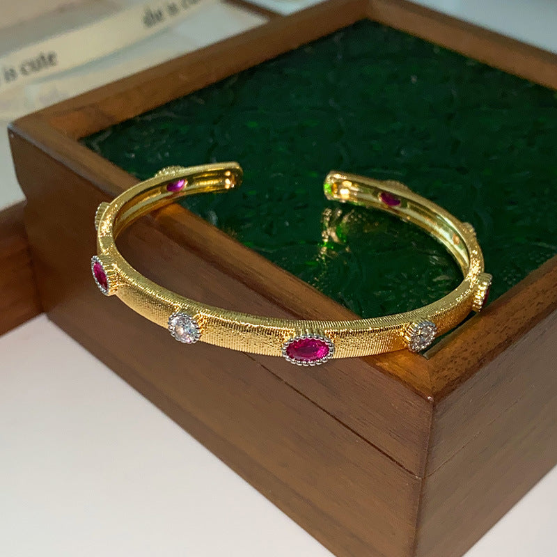 6Ct Pink Sapphire Oval Cut Bracelet