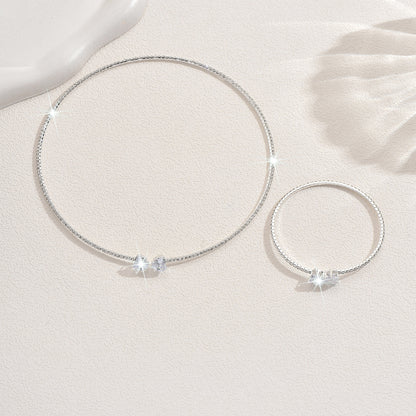 White Sapphire Heart Cut Jewelry Set