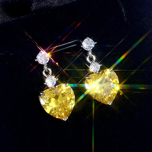 10Ct Heart Cut Drop Earrings