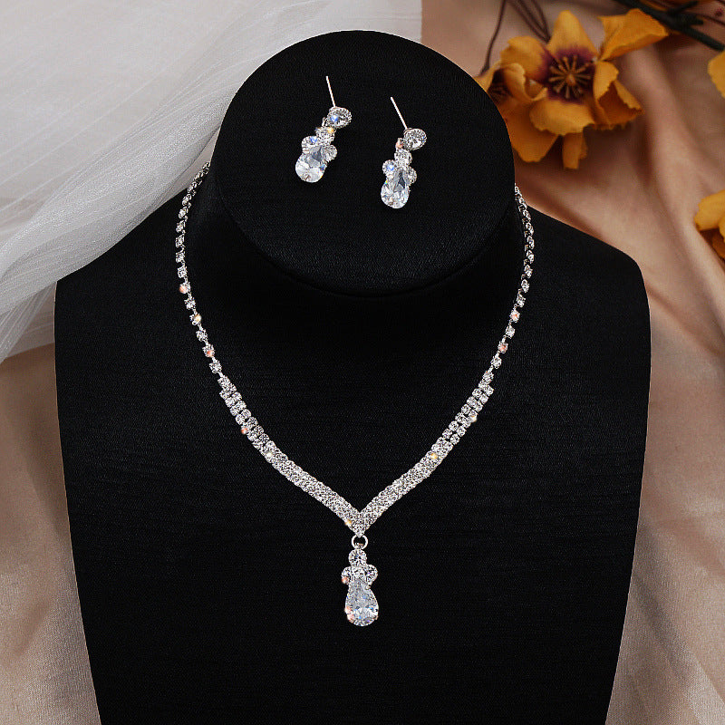 White Sapphire Pear Cut Jewelry Set