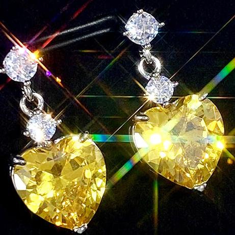 10Ct Heart Cut Drop Earrings