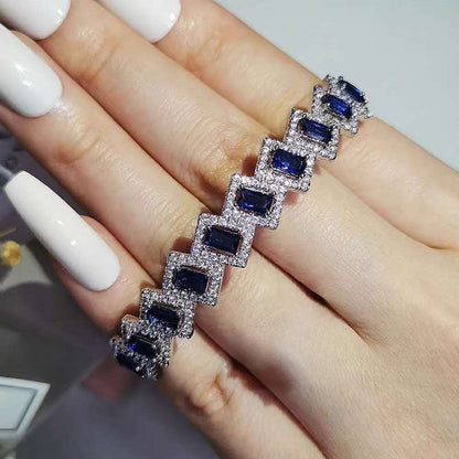 14Ct Rainbow Sapphire Baguette Cut Bracelet