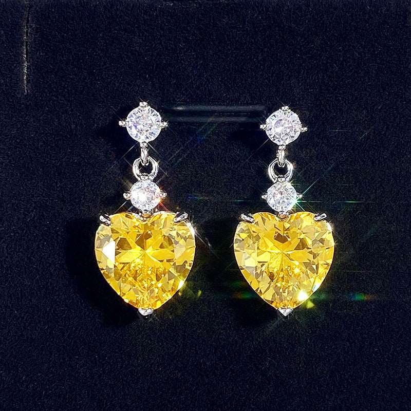 10Ct Heart Cut Drop Earrings