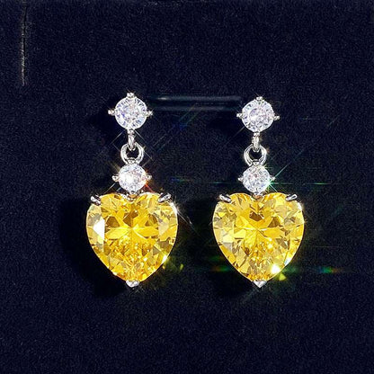 10Ct Heart Cut Drop Earrings