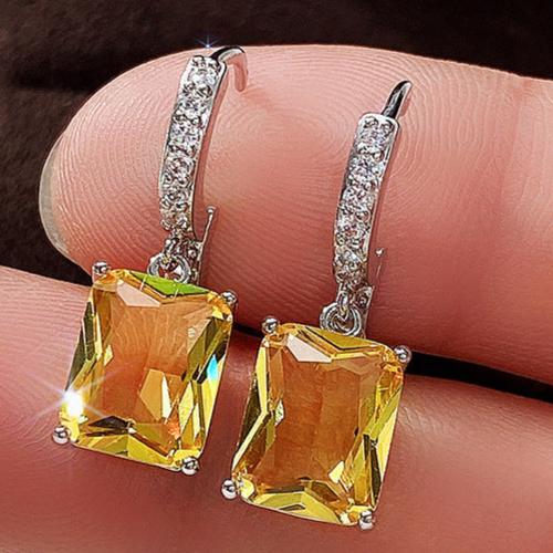 6Ct Baguette Cut Drop Earrings