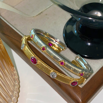 6Ct Pink Sapphire Oval Cut Bracelet