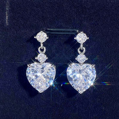 10Ct Heart Cut Drop Earrings