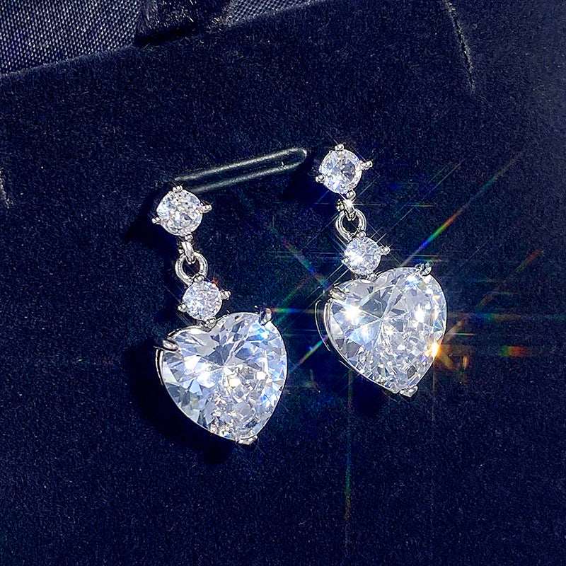 10Ct Heart Cut Drop Earrings