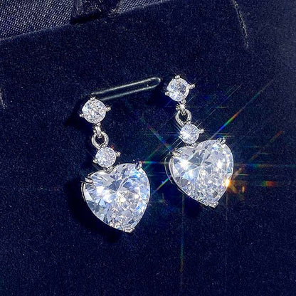 10Ct Heart Cut Drop Earrings