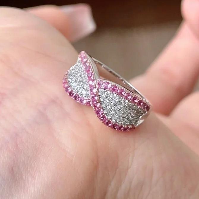 5Ct Pink Sapphire Round Cut Engaement Ring