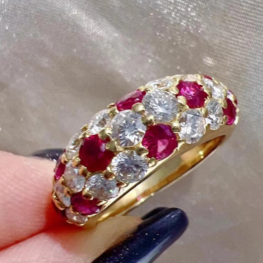 6Ct Pink Sapphire Round Cut Engaement Ring