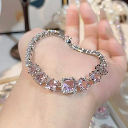 15Ct Pink Sapphire Cushion Cut Bracelet