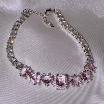 15Ct Pink Sapphire Cushion Cut Bracelet