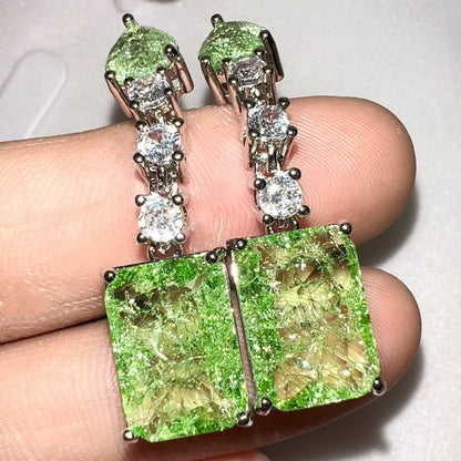 Green Sapphire Baguette Cut Jewelry Set