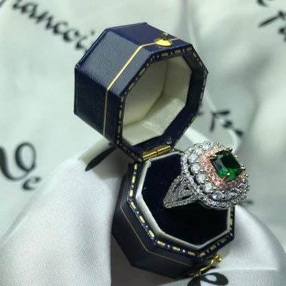 8Ct Green Sapphire Cushion Cut Ring