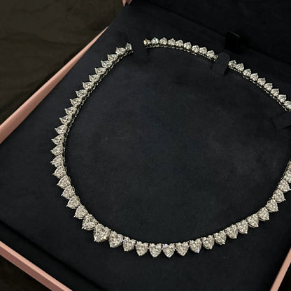 25Ct White Sapphire Heart Cut Necklace