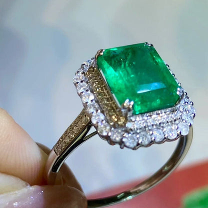 10Ct Green Sapphire Baguette Cut  Engagement Ring