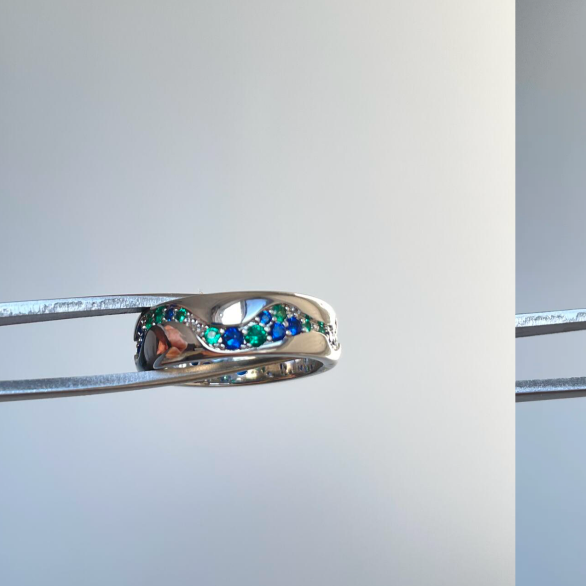 3Ct Sapphire Bypass Paved Round Cut Ring