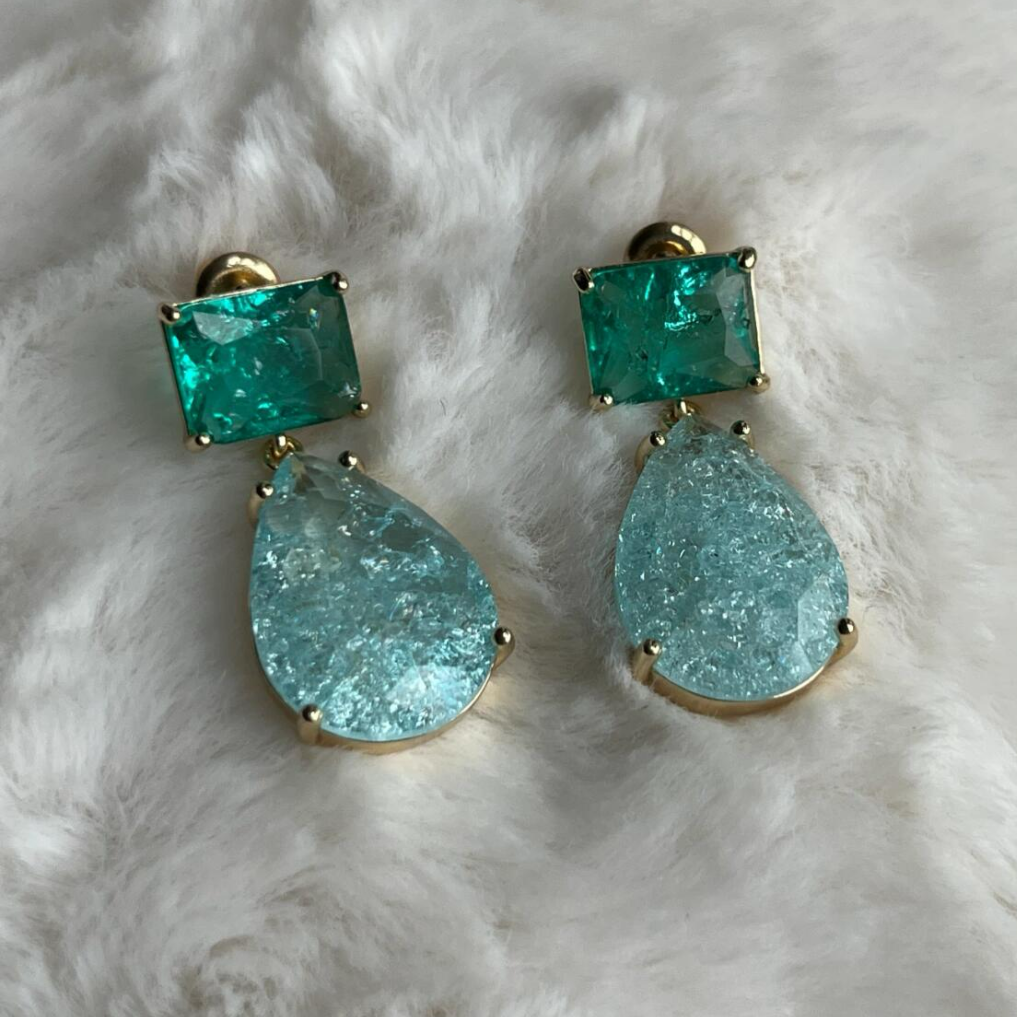 14Ct Pear Cut Drop Earrings