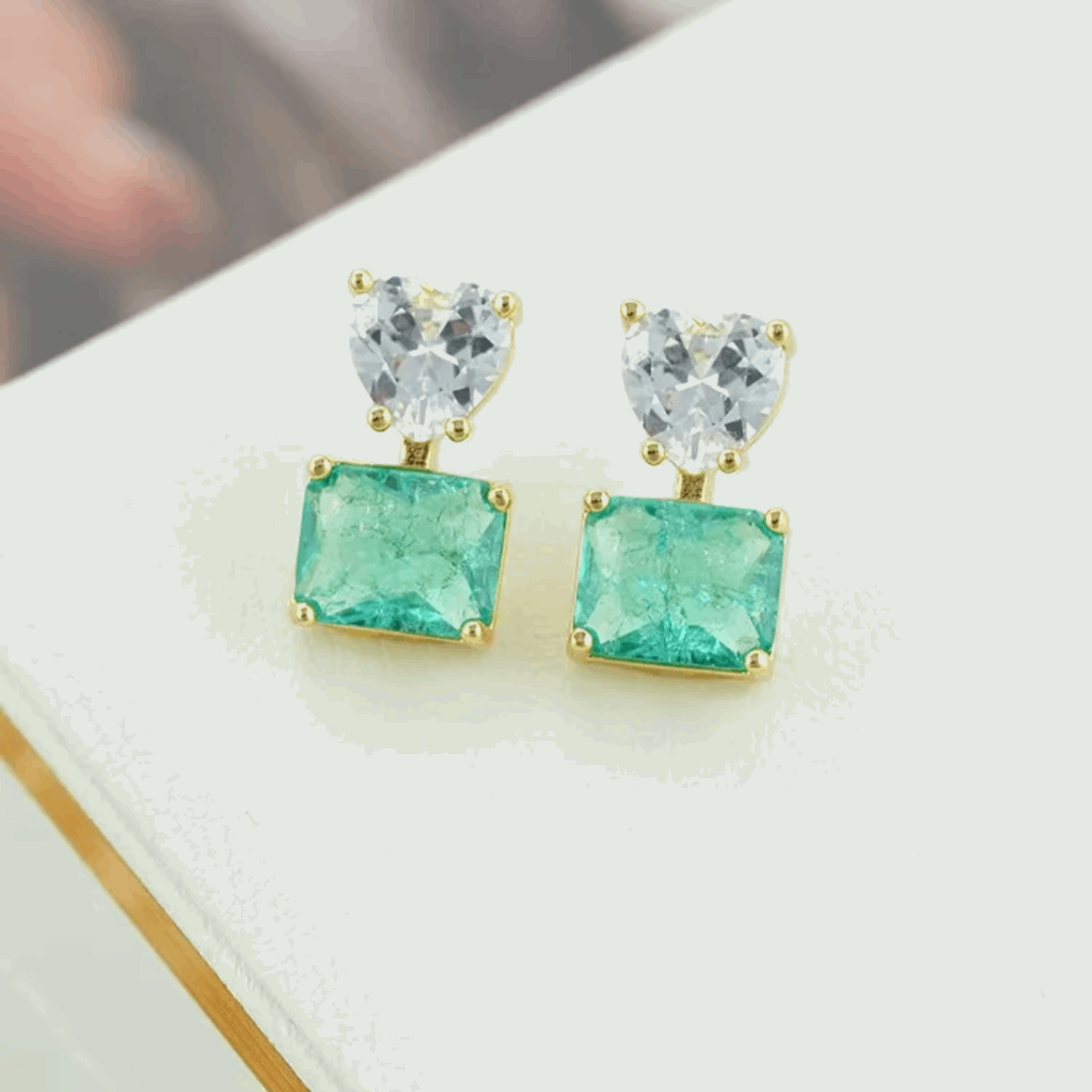 10Ct Asscher Cut Stud Earrings