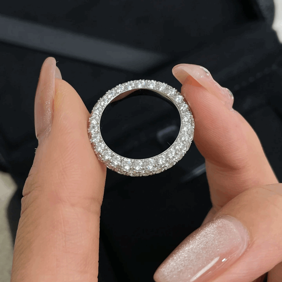 10Ct White Sapphire Round Cut Ring