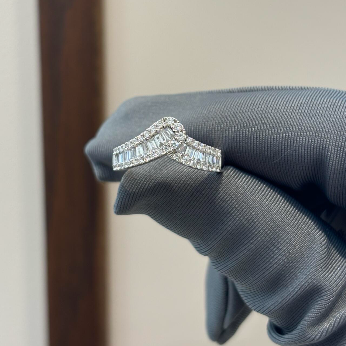 5Ct White Sapphire Baguette Cut Ring