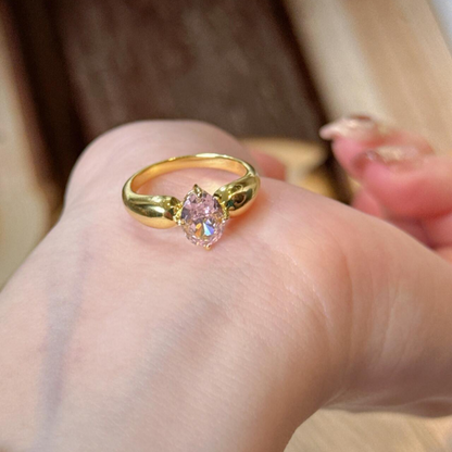 8Ct Pink Sapphire Oval Cut Ring