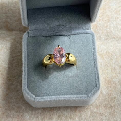 8Ct Pink Sapphire Oval Cut Ring