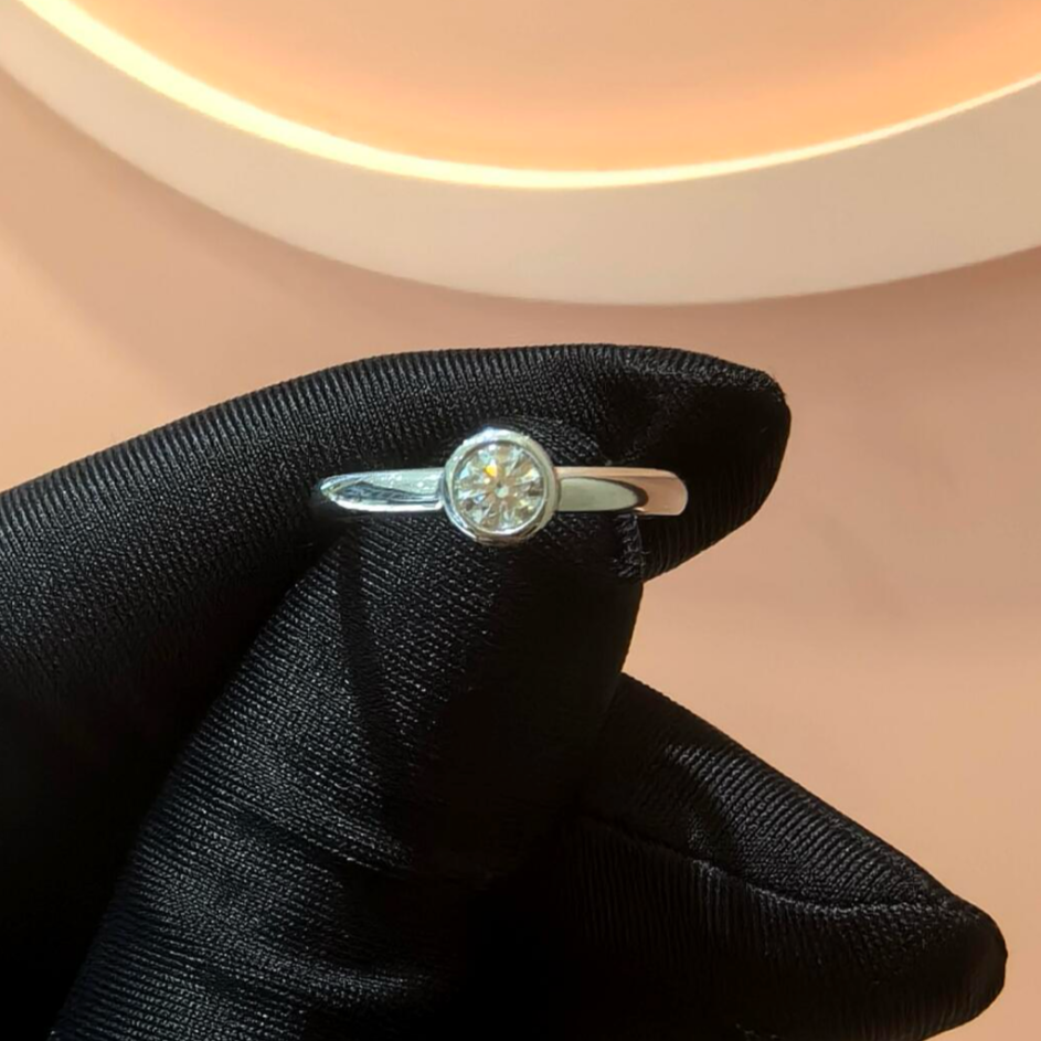 6Ct White Sapphire Round  Cut Ring