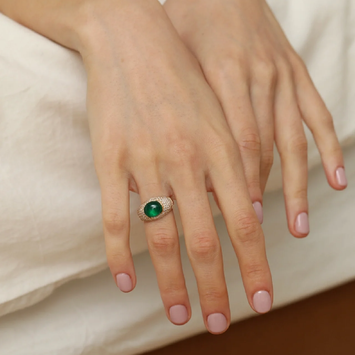 6Ct Green Sapphire Oval Cut Ring