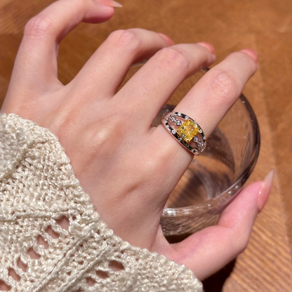 8Ct Yellow Sapphire Baguette Cut Ring