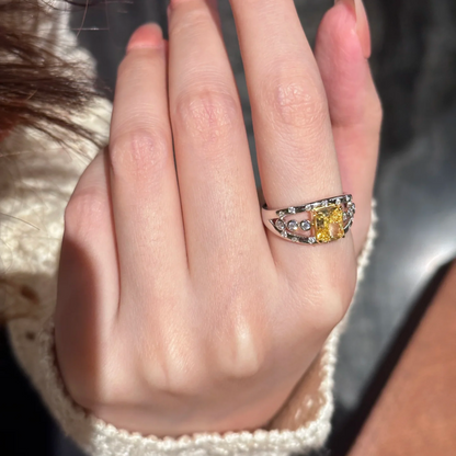 8Ct Yellow Sapphire Baguette Cut Ring