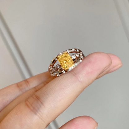 8Ct Yellow Sapphire Baguette Cut Ring