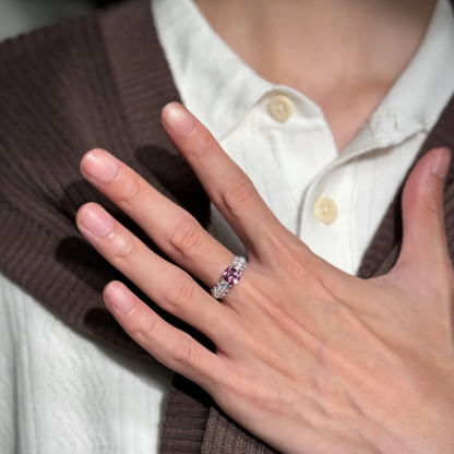 6Ct Pink Sapphire Cushion Cut Ring